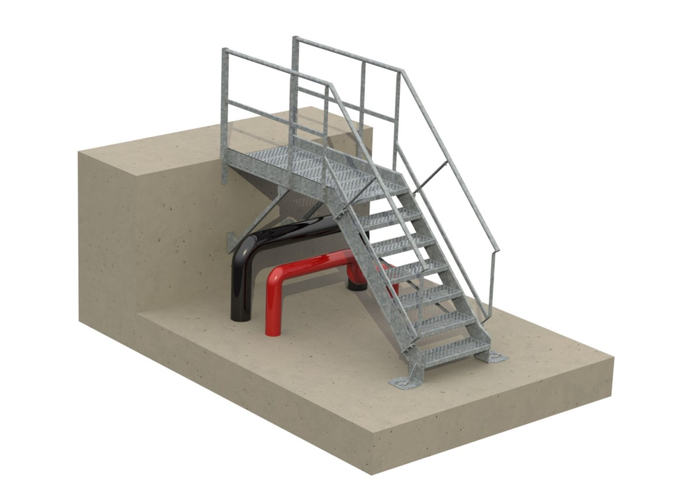 Marche d'escalier caillebotis à visser - Accès et travail en hauteur /  Escalier de chantier temporaire - Devis en ligne