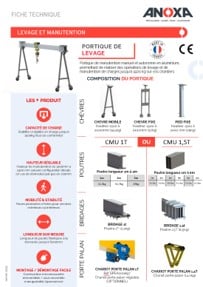 Fiche Technique Portique de levage et manutention