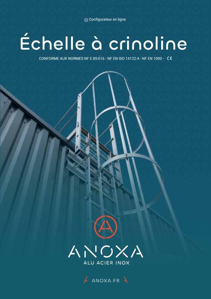 Plaquette échelle à crinoline alu, acier et inox