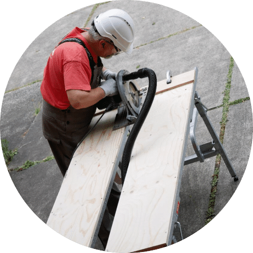 Table de sciage ergonomique  Établi de chantier - ANOXA