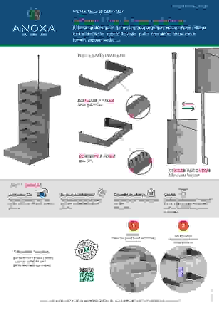 Fiche technique échelon à fixer et crosse autonome