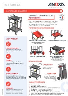 Fiche technique chariot du finisseur aluminium