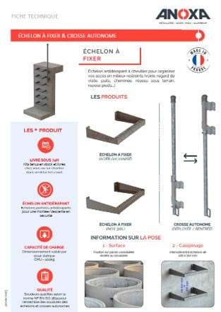 Fiche technique Échelon a fixer et crosse autonome