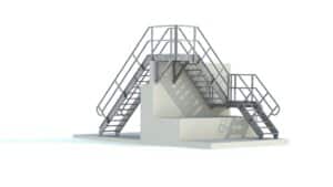 Etude 3D Escalier d'accès à un bassin de rétention de traitement des eaux
