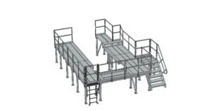 Plan 3D Passerelle d'accès aux organes de contrôle d’un système de tri des déchets
