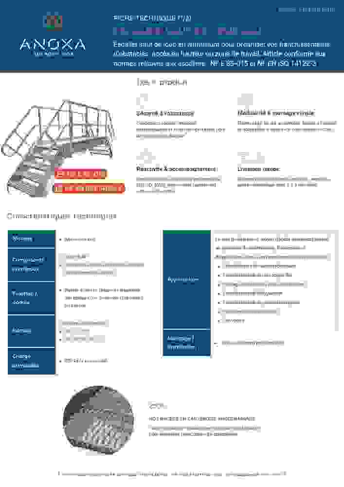Fiche technique escalier et saut de loup aluminium