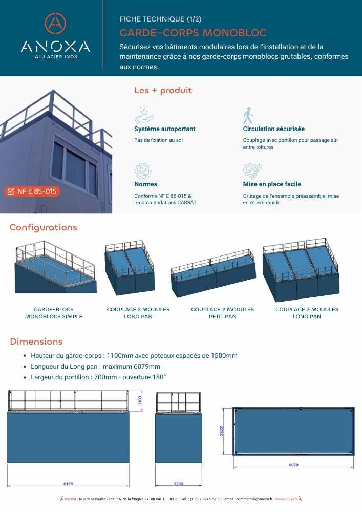 Fiche technique garde-corps monobloc