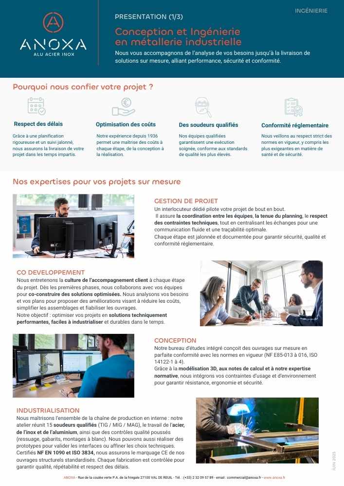 Fiche ingénierie sur mesure Anoxa